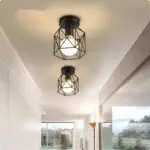 ModerneNordischeSchwarzeDeckenleuchteausSchmiedeeisen E27LEDfurKucheWohnzimmerSchlafzimmerBalkon2
