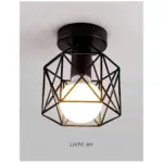 ModerneNordischeSchwarzeDeckenleuchteausSchmiedeeisen E27LEDfurKucheWohnzimmerSchlafzimmerBalkon2xlumina2