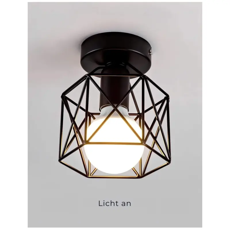 ModerneNordischeSchwarzeDeckenleuchteausSchmiedeeisen E27LEDfurKucheWohnzimmerSchlafzimmerBalkon2xlumina2