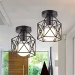 ModerneNordischeSchwarzeDeckenleuchteausSchmiedeeisen E27LEDfurKucheWohnzimmerSchlafzimmerBalkon5