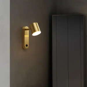 Modern minimalist cylindrical LED wall lamp with copper