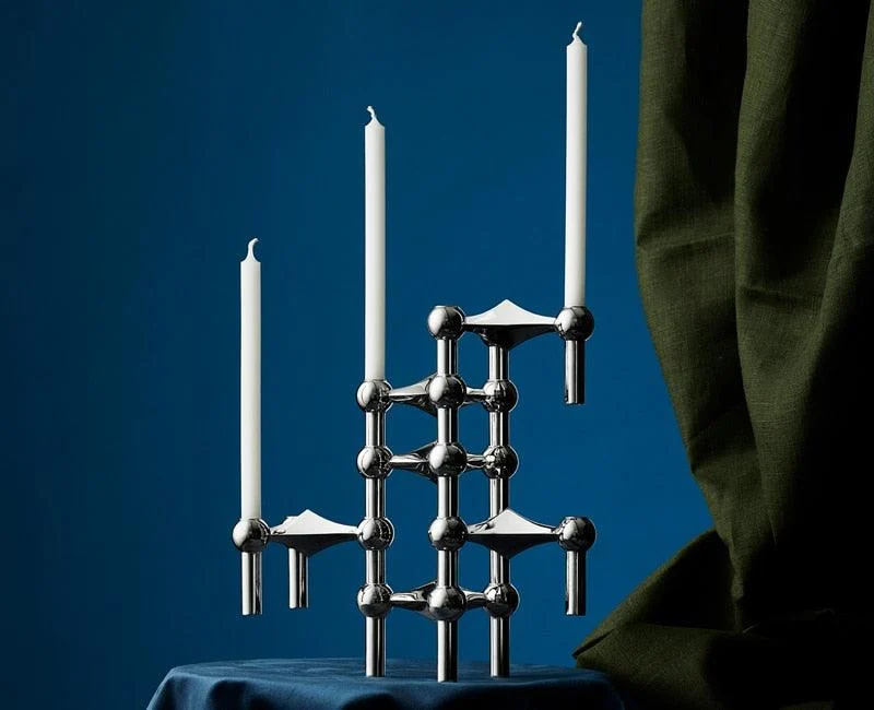 Molecular Structure Stainless Steel Candle Holder -