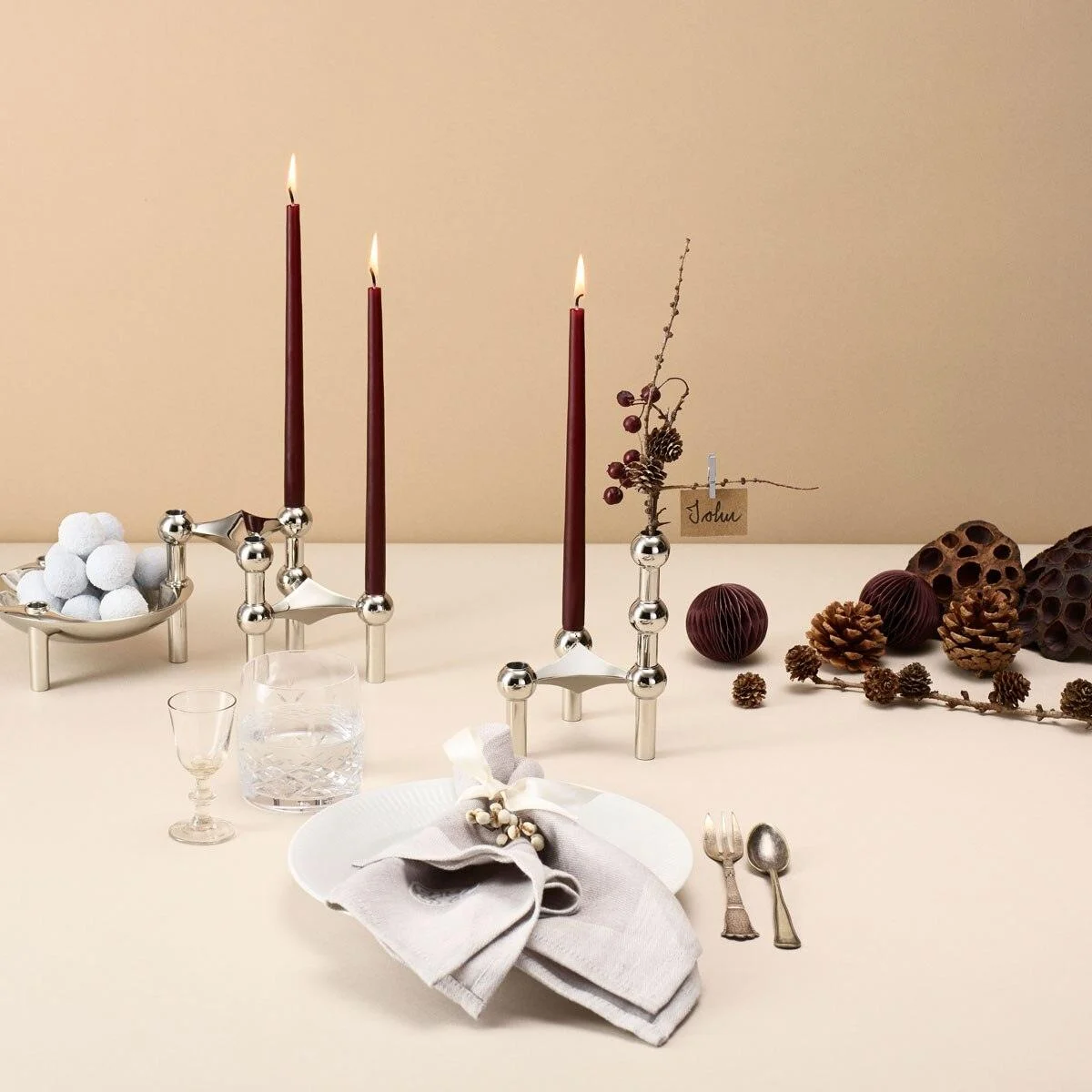 Molecular Structure Stainless Steel Candle Holder -