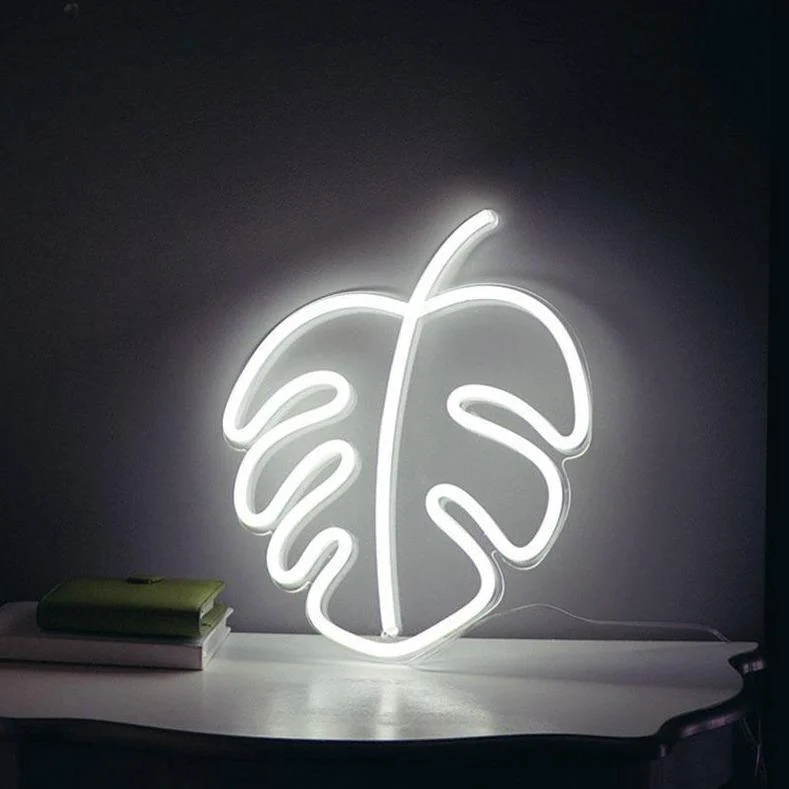 Monstera Neon Wall Art -