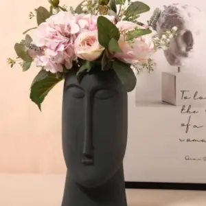 Morandi Ceramic Abstract Face Vase - 