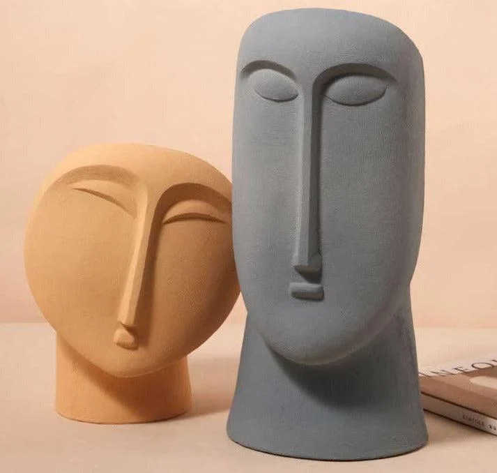 Morandi Ceramic Abstract Face Vase -