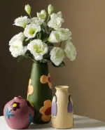 Morandi Handpainted Floral Ceramic Vase
