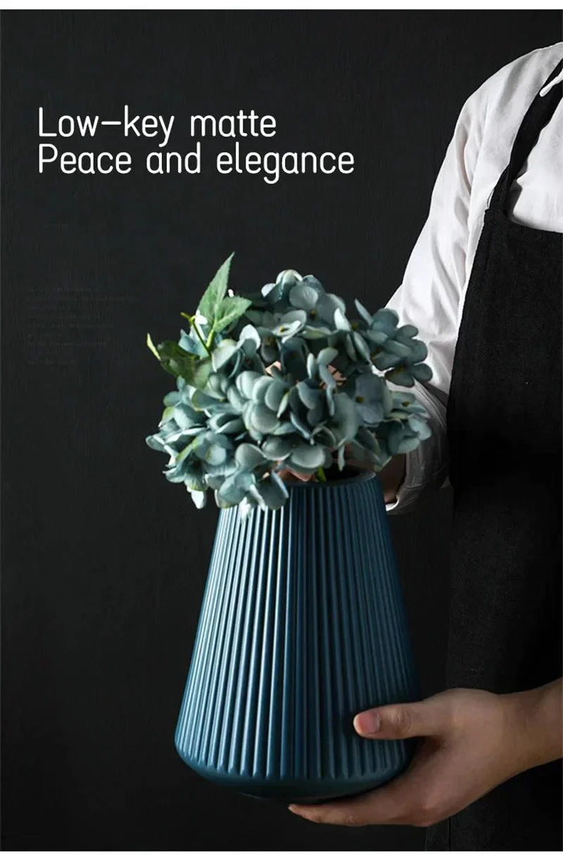 Morandi Plastic Vase: Modern Origami Home Decor -