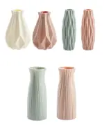 Morandi Plastic Vase: Modern Origami Home Decor -