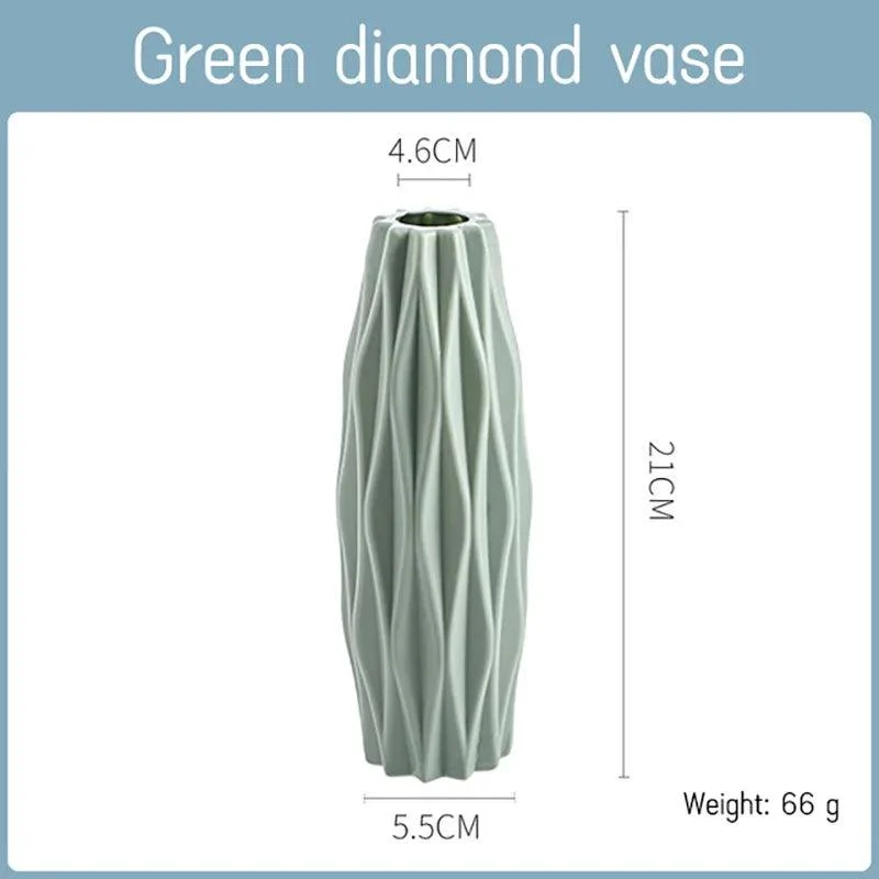 Morandi Plastic Vase: Modern Origami Home Decor -