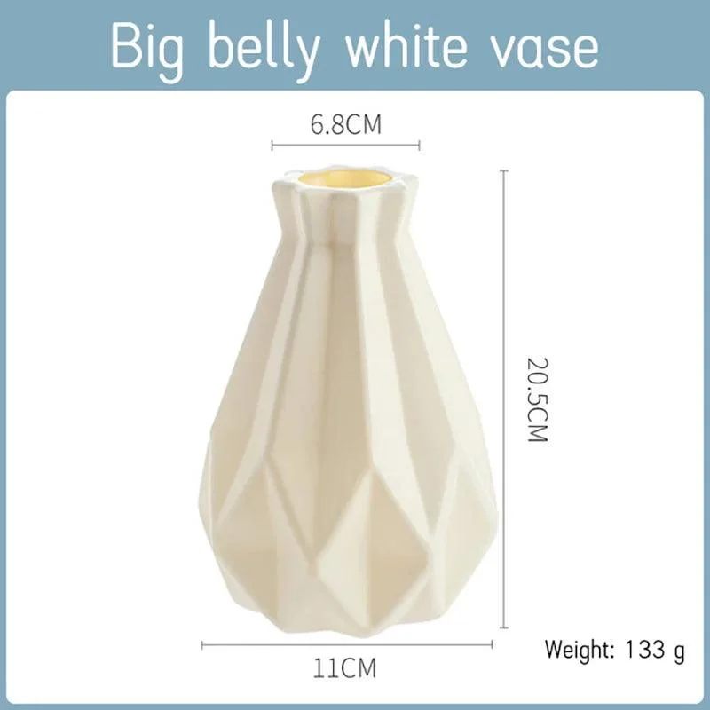 Morandi Plastic Vase: Modern Origami Home Decor -