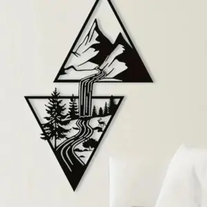 Mountain Scenery Metal Wall Decor - Homeko