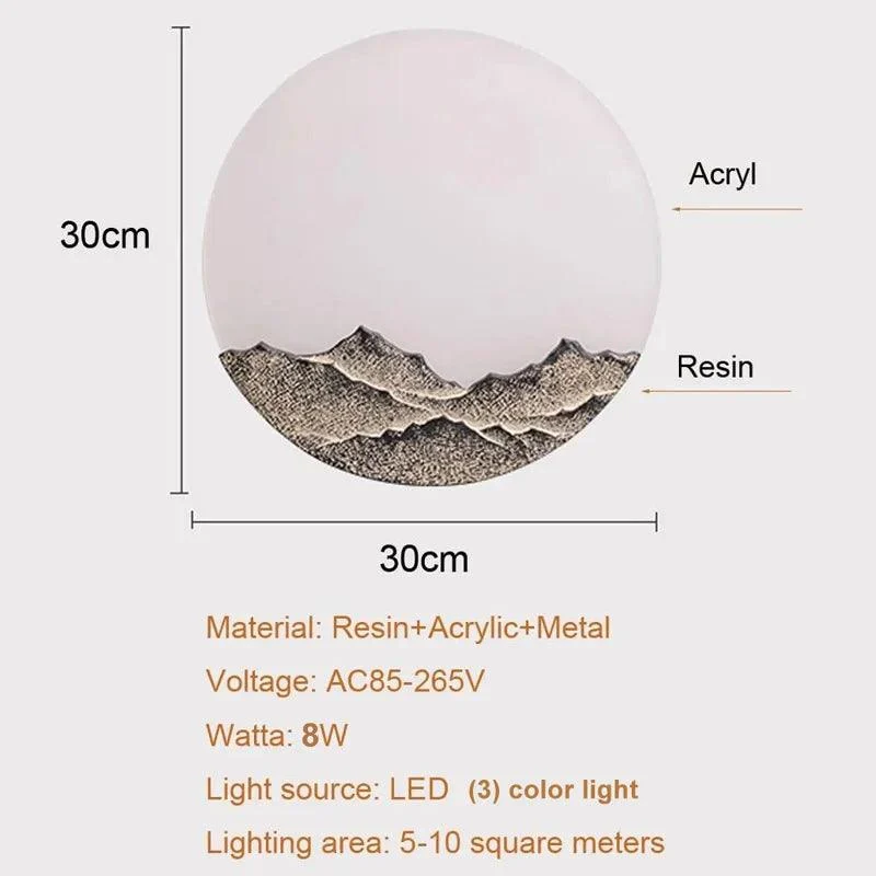 Mountain Moon Wall Light -