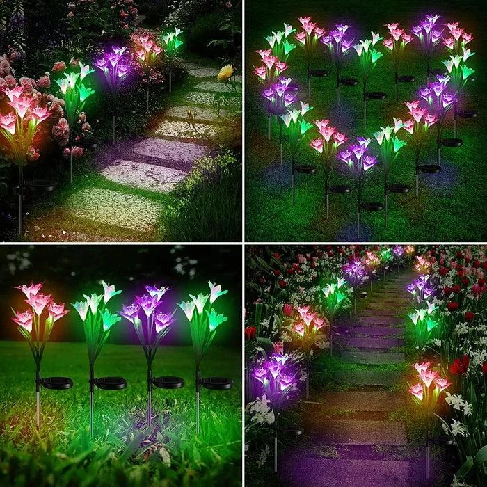 Multi Color Low Voltage Solarpowered Integrated Led Pathway Light Pack