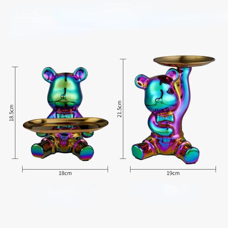 Multi Function Electroplating Bear Doll Shelf Piggy Bank -