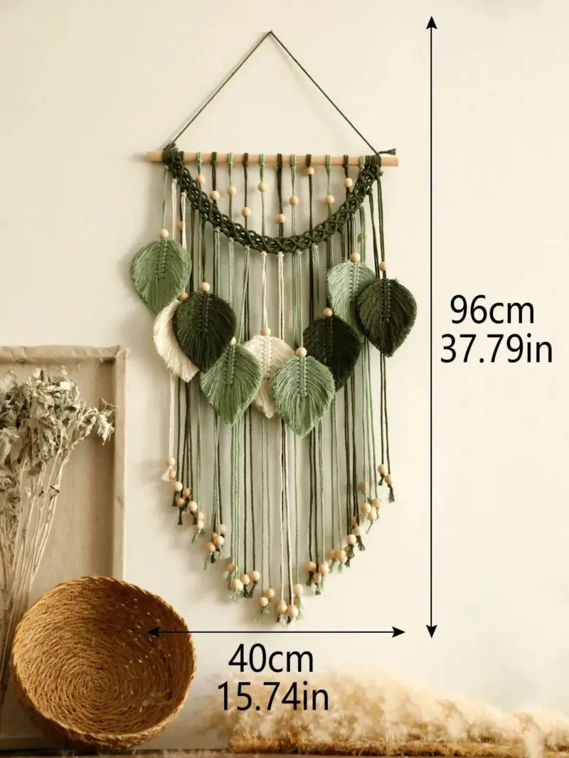 MulticolorLeavesHandWovenWallHanging Homeko8