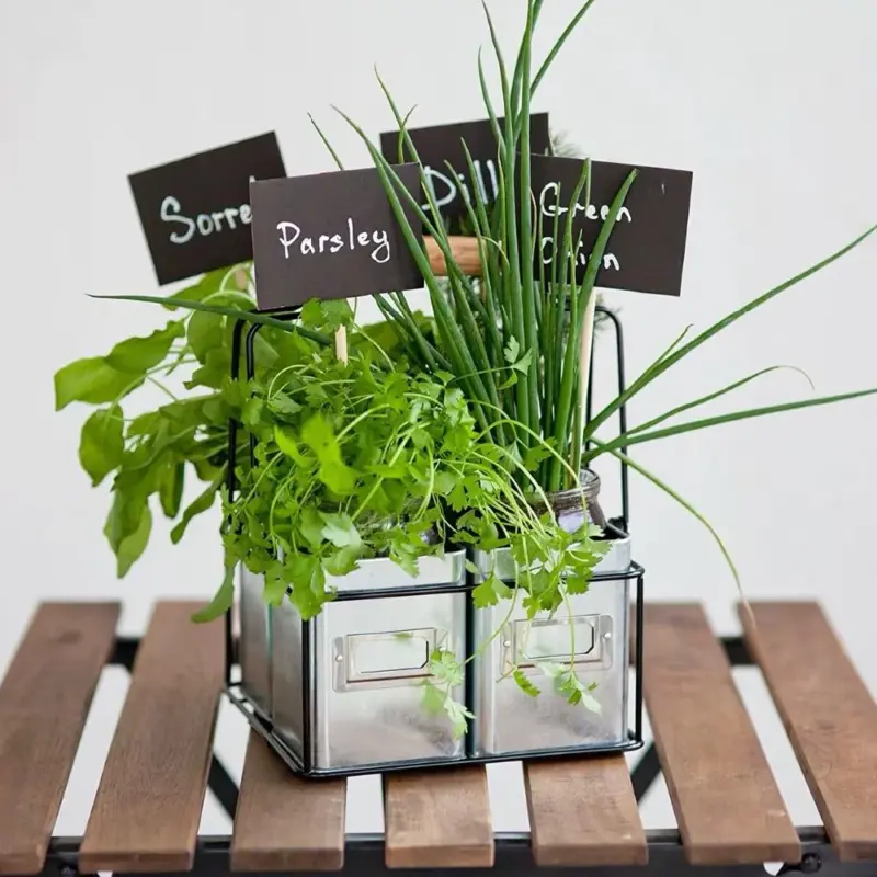 Multiple Usage Wood Handle Handmade Wire Basket Caddy With 4 Galvanized Zin boxes Kitchen Racks Desktop 43a398af 1424 4e7e af48 a8e01efba52c