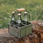 Multiple Usage Wood Handle Handmade Wire Basket Caddy With 4 Galvanized Zin boxes Kitchen Racks Desktop 4e380963 9f35 4f70 8f20 08f72eb26e9e