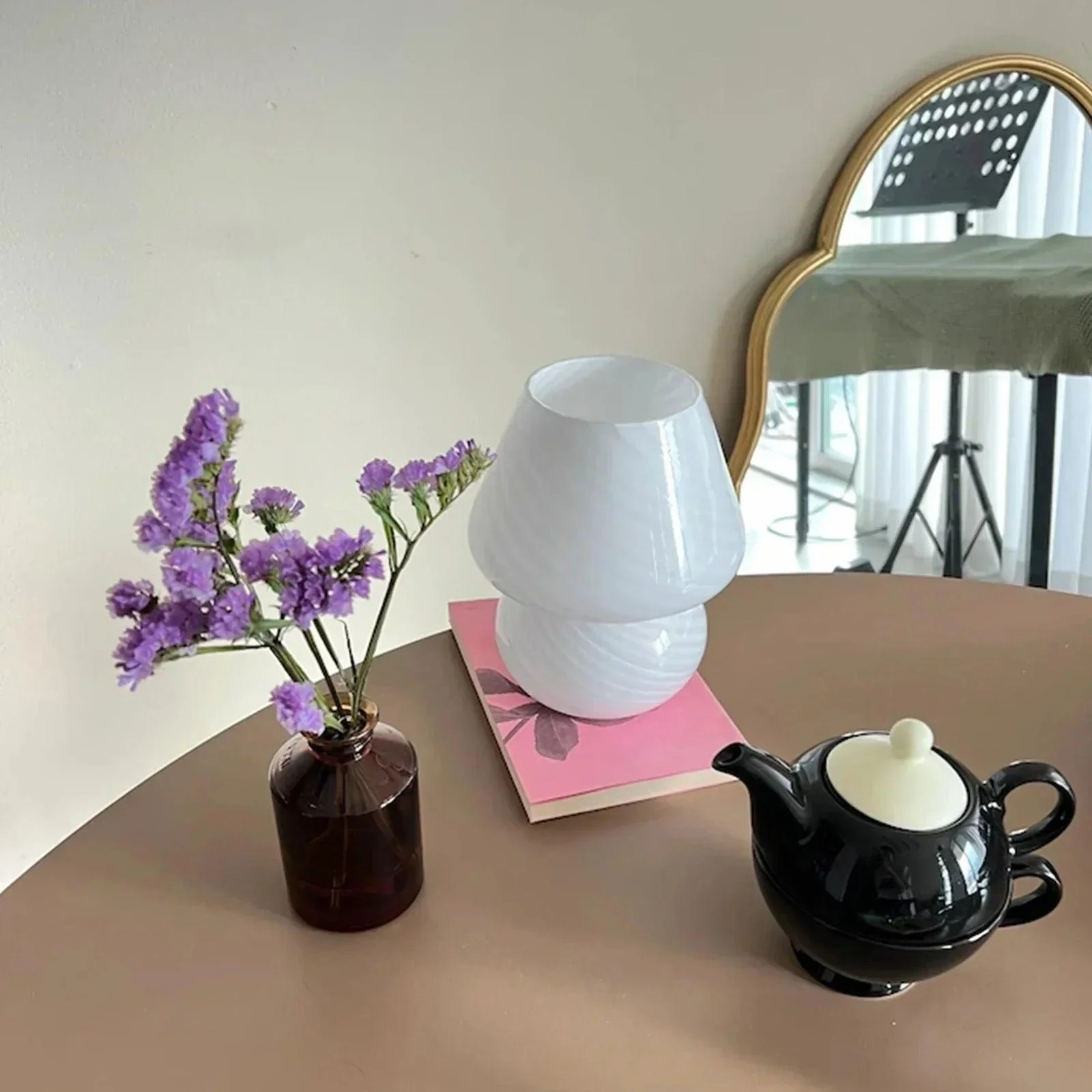 Murano Glass Desk Lamp Glass Table Bedside Lamps Vintage Striped Small Mushroom Decor Ambient Light Bedroom 65963c5e 5009 4437 9ecf 352b0b608642