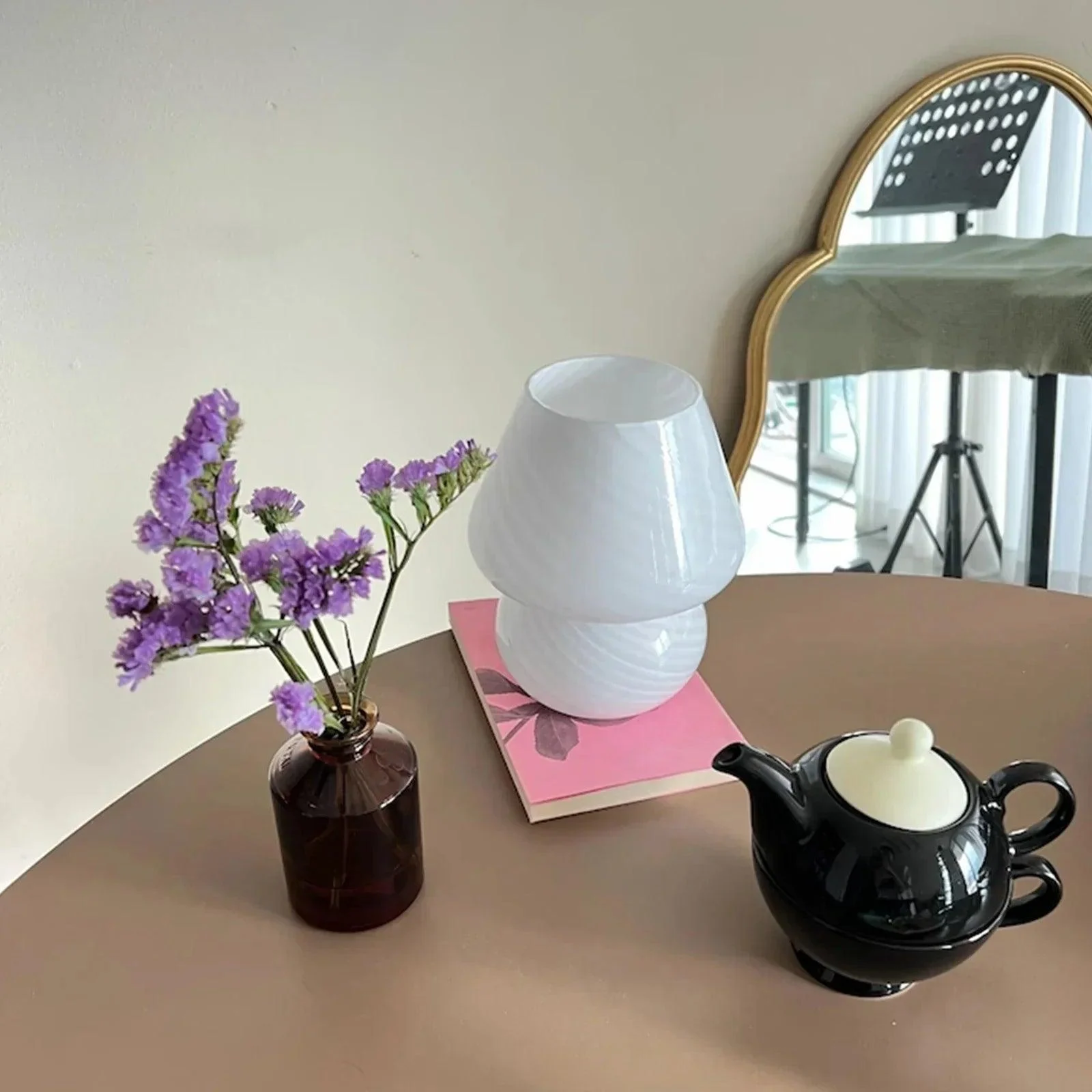 Murano Glass Desk Lamp Glass Table Bedside Lamps Vintage Striped Small Mushroom Decor Ambient Light Bedroom Cfd4ecdf 8532 4f13 8c8c Eaedfdec8f48