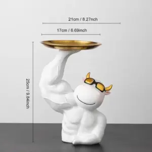 Muscular Cow Golden Tray