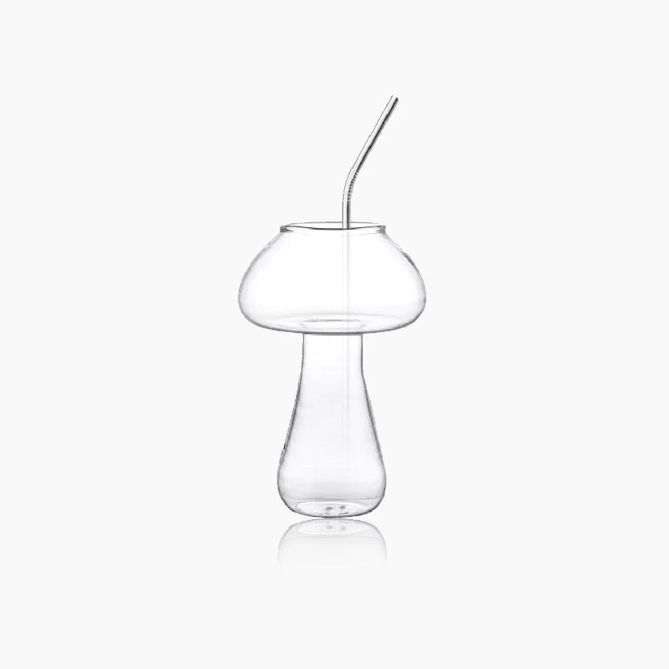 Mushroom Design Cocktail Glass with Straw -