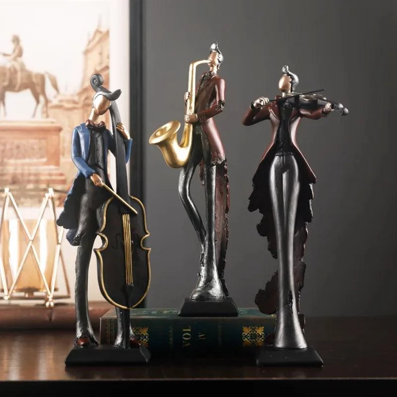 Musical Instrument Figurines Sculpture - Homeko