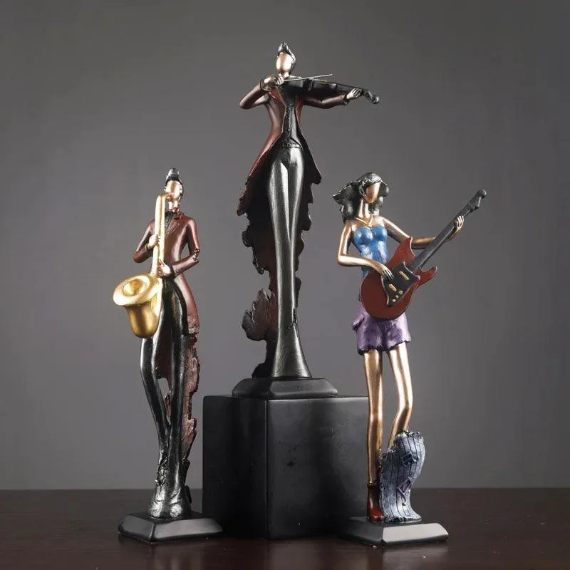 Musical Instrument Figurines Sculpture - Homeko