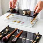 Natural Marble Decorative Serving Tray Decorfaure
