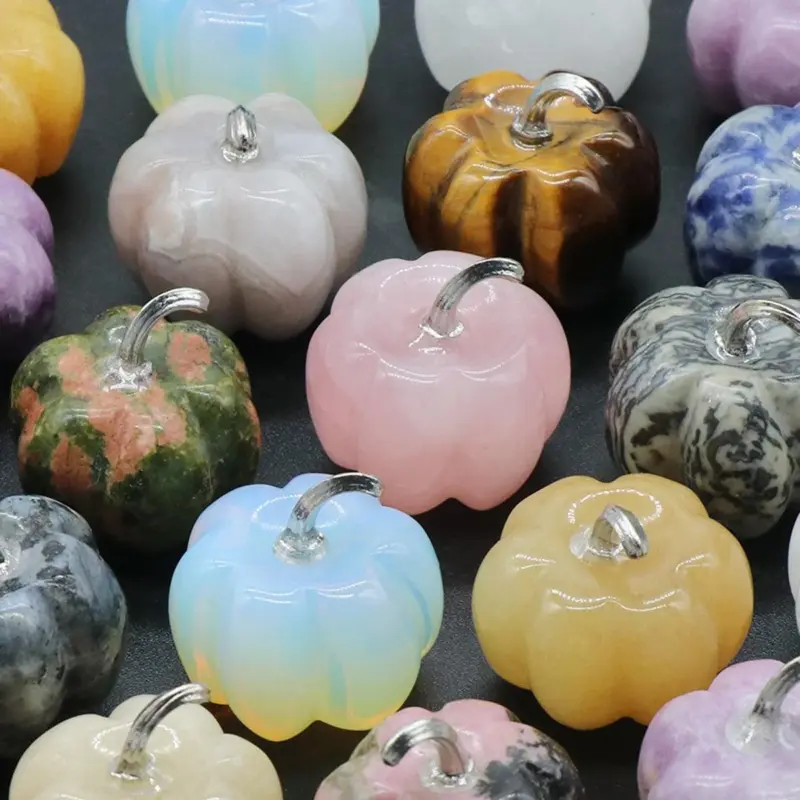 Natural Crystals Stone Pumpkin Statue