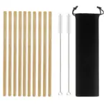 Natural Organic Bamboo Straw Set 10pk