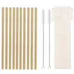 Natural Organic Bamboo Straw Set 10pk