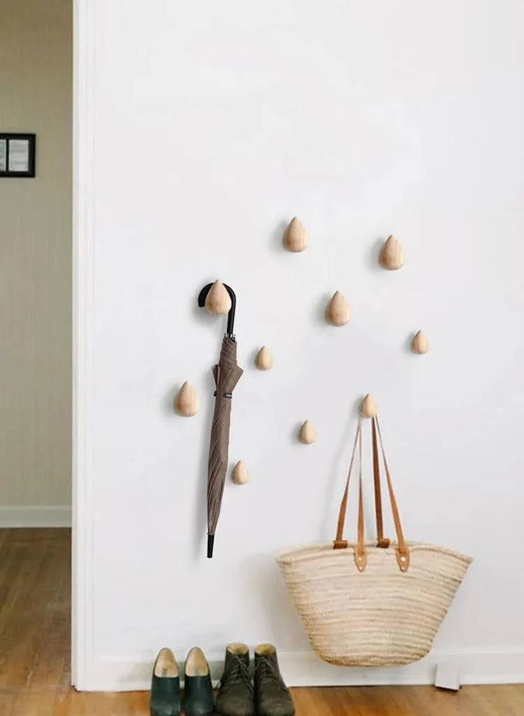 Natural Wood Rain Drop Hanger -