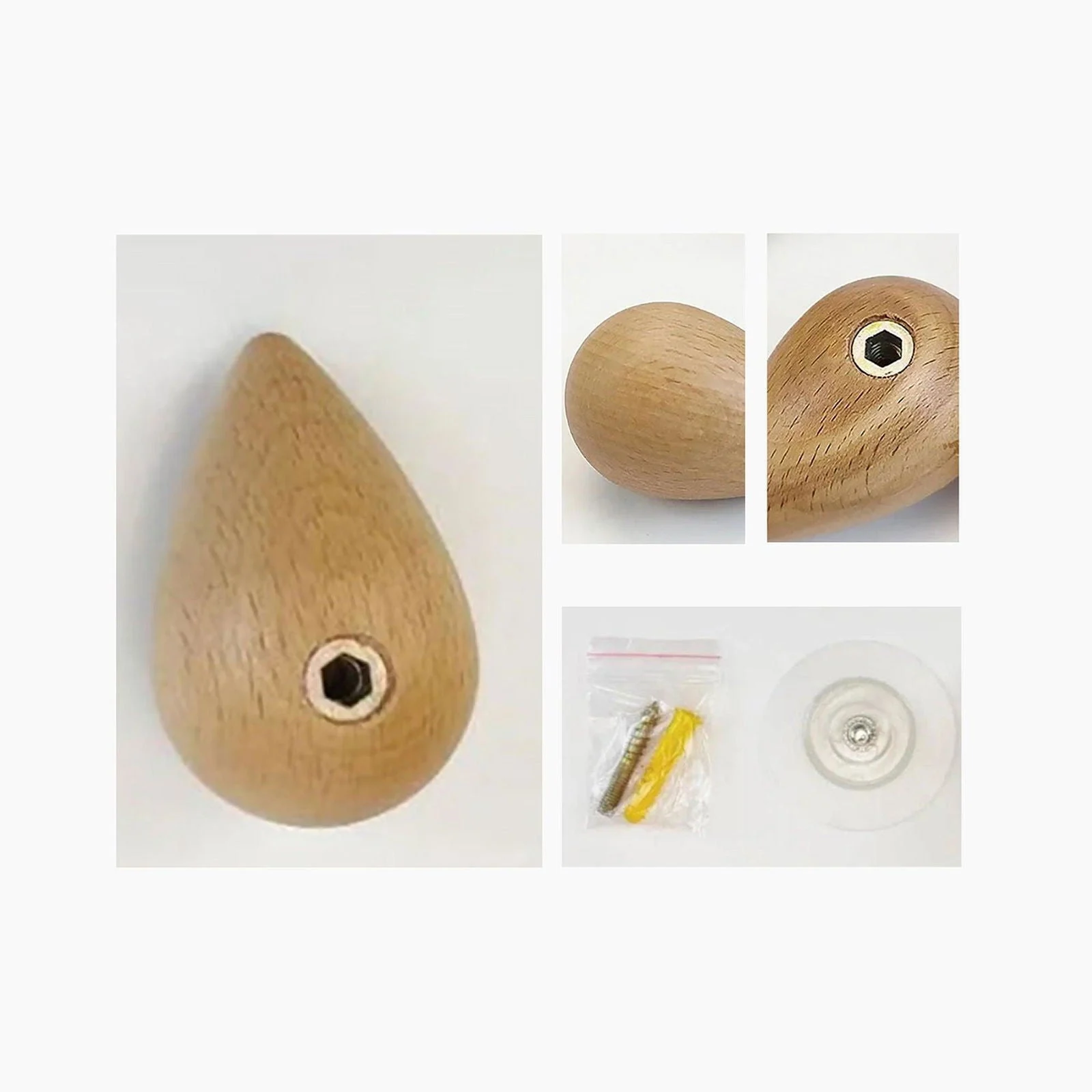 Natural Wood Rain Drop Hanger -