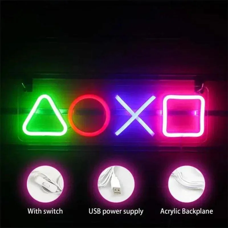 Neon Teken Custom Spel Icon Licht Voor Muur Opknoping Sfeer Playstation Lamp Led Kleurrijke Verlichting Kamer 4929c8f5 A9d3 4c43 B706 3632e1d87a96