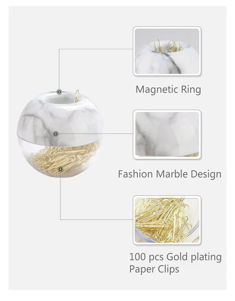 Never Marble Design Paper Clip Apple Shaped Clip Holder Documents Metal Paper Clips Gold Office Accessories B30c8469 02c0 448b B333 Cf5ec49824b3