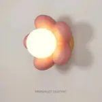 Nieuwe Nordic Wandlamp Cr me Bloem Styling Wandlamp Binnenverlichting Kamer Decor Woonkamer Slaapkamer Bed Lamp Armatuur