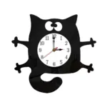 Noiseless Cat Wall Decor Clock for Kids Bedroom