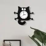 Noiseless Cat Wall Decor Clock for Kids Bedroom
