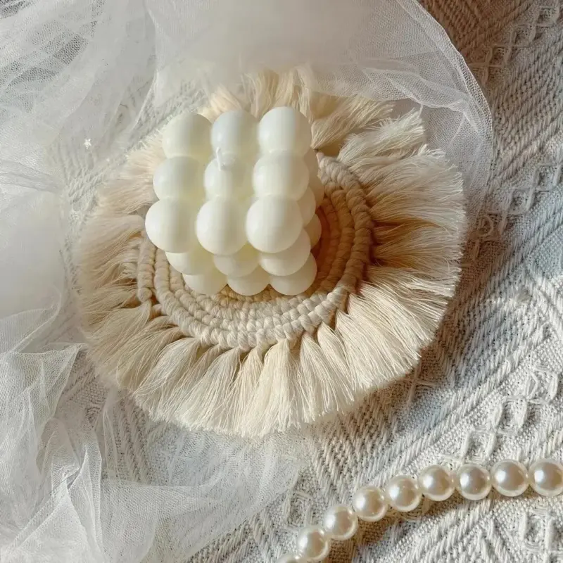 Non SlipRoundCottonCoasterSet Homeko4