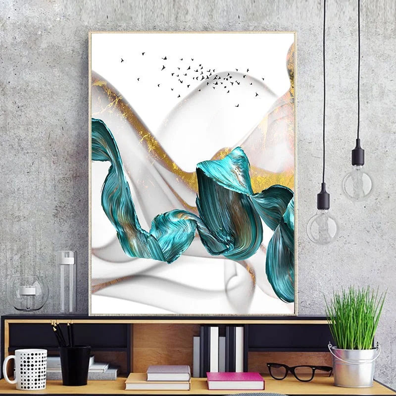 Nordic Abstract Color Spalsh Blue Golden Canvas Painting Poster And Print Unique Decor Wall Art Pictures 1787e1b8 55f7 4cb7 B73c 1710b3b71b71