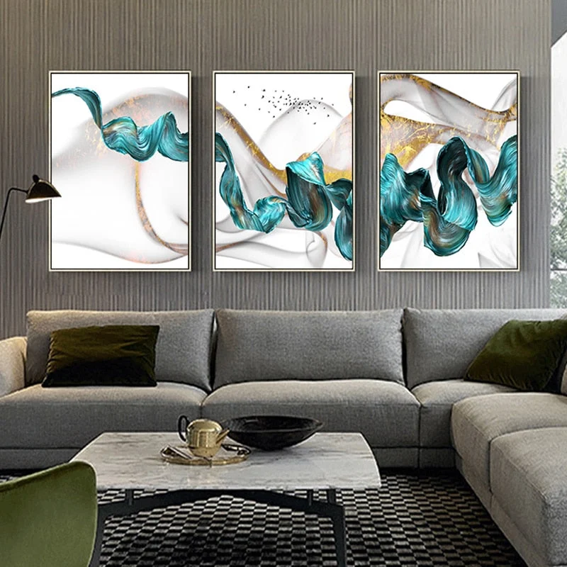 Nordic Abstract Color Spalsh Blue Golden Canvas Painting Poster And Print Unique Decor Wall Art Pictures 313481ec 7d6b 489e B8d9 4af231af5b49