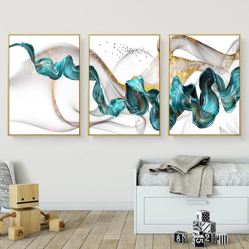Nordic Abstract Color Spalsh Blue Golden Canvas Painting Poster And Print Unique Decor Wall Art Pictures Ecce6154 B4c6 46f1 92eb Efe55d6e66e3