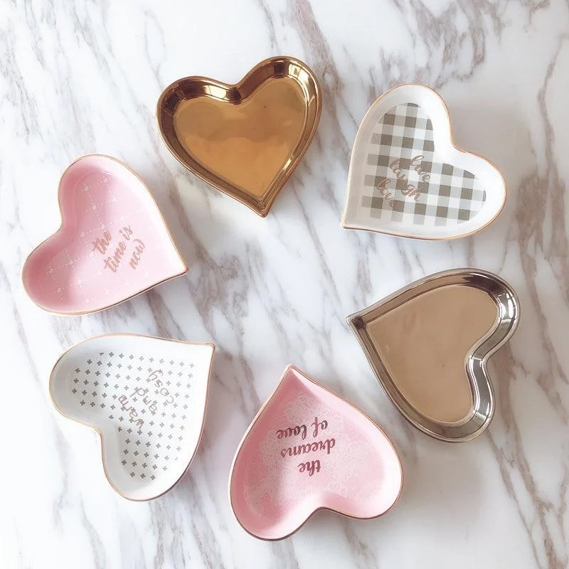 Nordic Ceramic Love Shape Jewelry Dish Plates Rings Round Snack Candy Heart Shaped Storage Tray Snack Dd315516 3086 498c Bc28 5eece22328b5