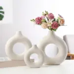 Nordic Ceramic Vase Circular Hollow Donuts Flower Pot Home Living Room Decoration Accessories Interior Office Desktop.jpg