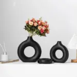 Nordic Ceramic Vase Circular Hollow Donuts Flower Pot Home Living Room Decoration Accessories Interior Office Desktop.jpg