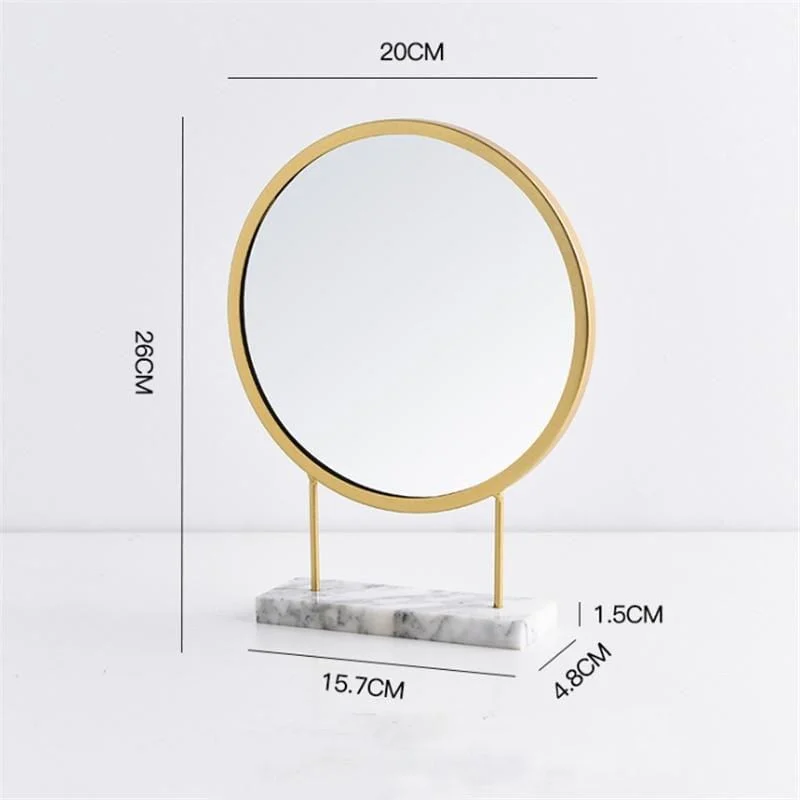 Nordic Creative Mirror Round Gold Marble Base Desktop Make Up Modern Home Decoration Accessories Christmas Decorations 44adae82 E116 4f3d A8a8 F573d0b106c6