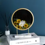 Nordic Creative Mirror Round Gold Marble Base Desktop Make Up Modern Home Decoration Accessories Christmas Decorations 790efe56 a19a 464d 844c 1f4fd74f9829