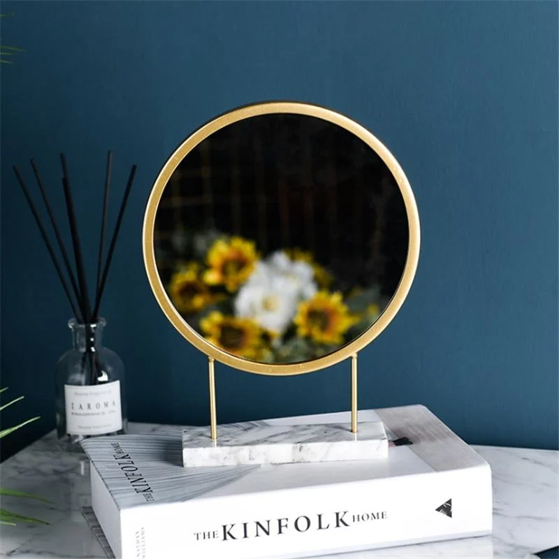 Nordic Creative Mirror Round Gold Marble Base Desktop Make Up Modern Home Decoration Accessories Christmas Decorations 790efe56 A19a 464d 844c 1f4fd74f9829