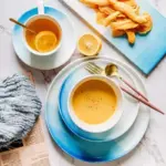 Nordic Gradient Blue Color Ceramic Plate Bowl Cup Set Fruit Dish Dessert Plate Creative Tray Flat b9a24858 e3b5 4382 a8a7 f847e4d86825
